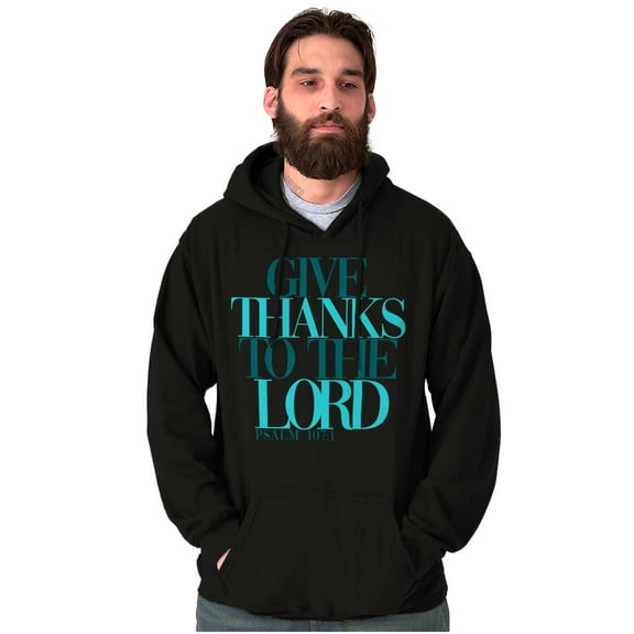 Christian Faith Give Thanks to Lord Unisex Plus Fleece Graphic Hoodie Brisco Brands 2X