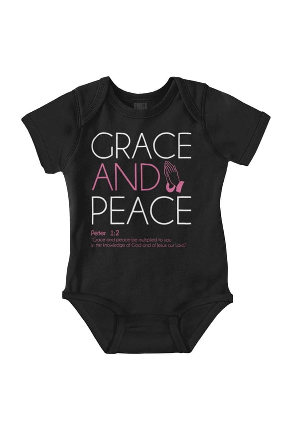 Christian Faith Grace and Peace Romper Boys or Girls Infant Baby Brisco Brands NB