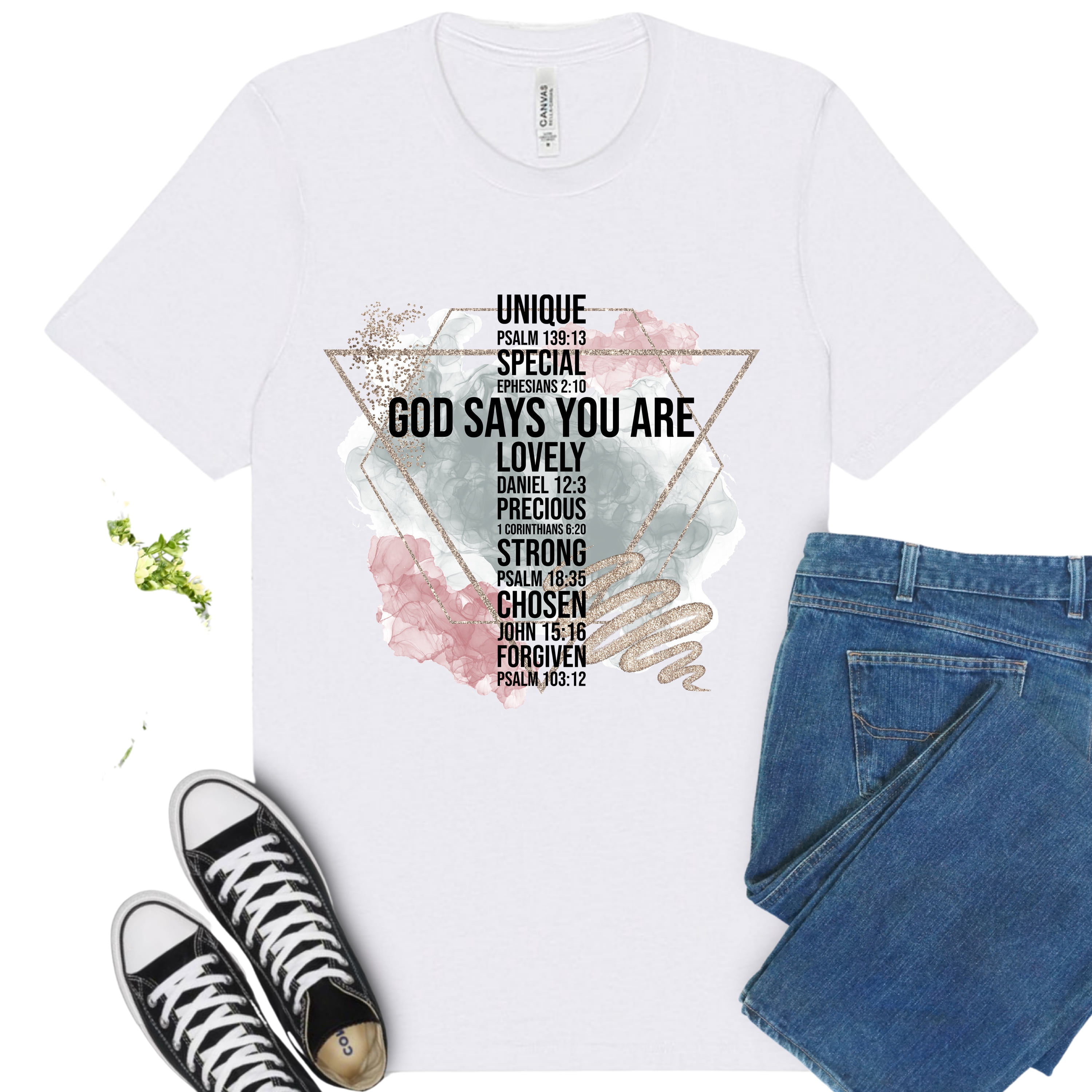 Christian Faith Graphic Premium T-Shirt – God Says You Are Bible Verse ...