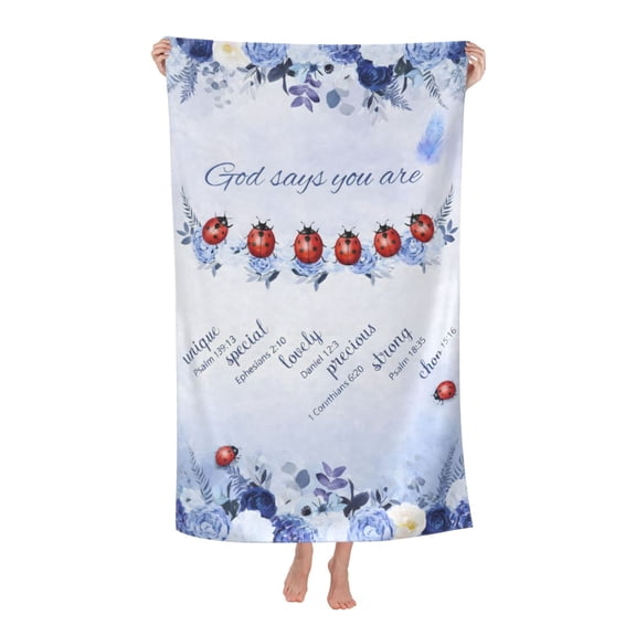 Christian Faith Inspiration Bath Towel Soft and Highly Absorbent for Adults