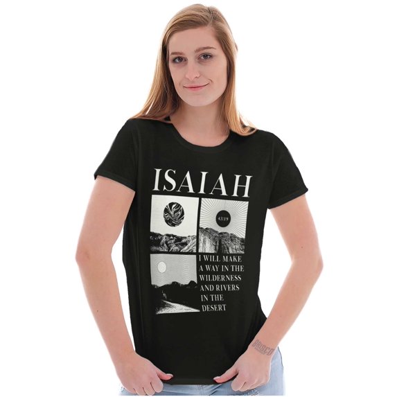 Christian Faith Isaiah Mountains Womens Slim Fit Graphic Tee Brisco Brands S