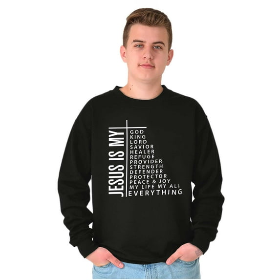 Christian Faith Jesus Is My Cross Unisex Plus Fleece Graphic Sweatshirt Brisco Brands 2X