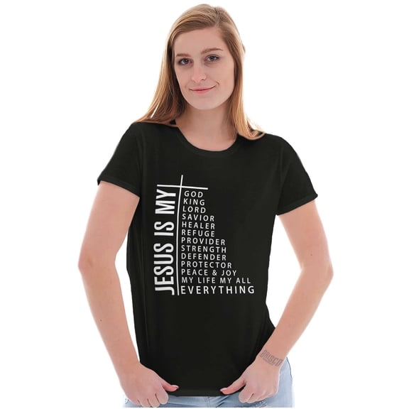 Christian Faith Jesus Is My Cross Womens Slim Fit Graphic Tee Brisco Brands S