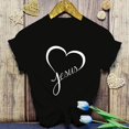 thumbnail image 1 of Christian Faith Jesus Love Graphic T-Shirt for Women, Cotton Short Sleeve Crew Neck, 1 of 5