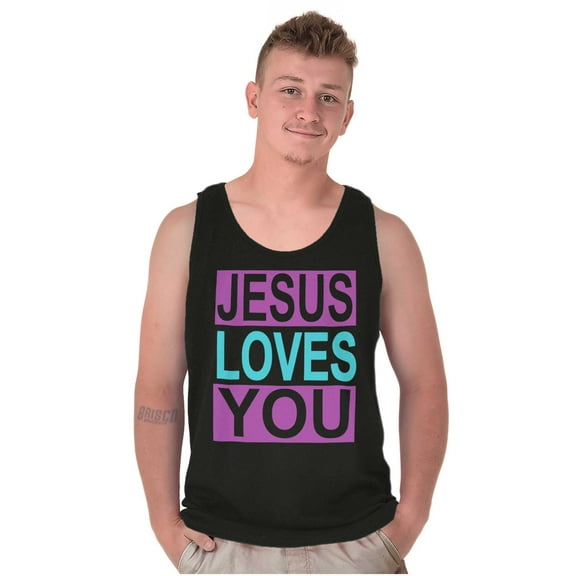 Christian Faith Jesus Loves You Tank Top T Shirts Men Women Brisco Brands S