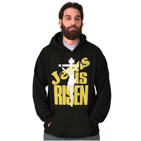Christian Faith Jesus is Risen Unisex Plus Fleece Graphic Hoodie Brisco Brands 5X