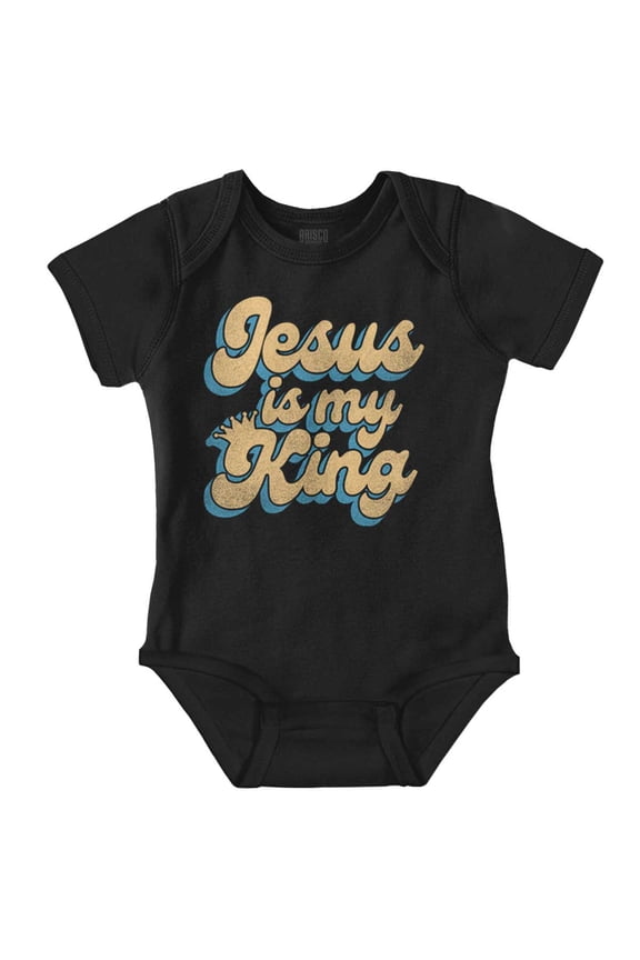 Christian Faith Jesus is my King Romper Boys or Girls Infant Baby Brisco Brands NB
