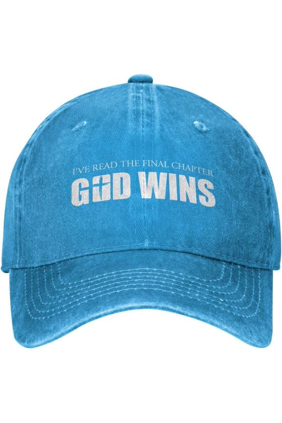 Christian Faith Lover Womens Ball Cap God Wins I've Read The Final Chapter Athletic Caps for Women Light Weight Workout Caps