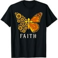 thumbnail image 1 of Christian Faith Monarch Butterfly Lover Sunflower Floral T-Shirt, 1 of 4