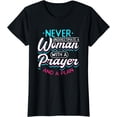 thumbnail image 1 of Christian Faith Never Underestimate A Women With A Prayer T-Shirt, 1 of 3
