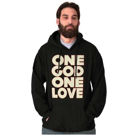 Christian Faith One God One Love Unisex Plus Fleece Graphic Hoodie Brisco Brands 3X