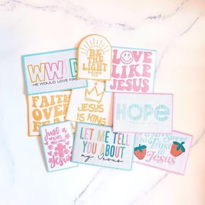Christian Faith Patches 9PC Iron On Appliques for Backpack Trucker Hat Clothes Jacket Love Like Jesus Over Master Hope Light Let Me Tell You wwjs WWJD Religious Vintage Girly Pink Women Bulk