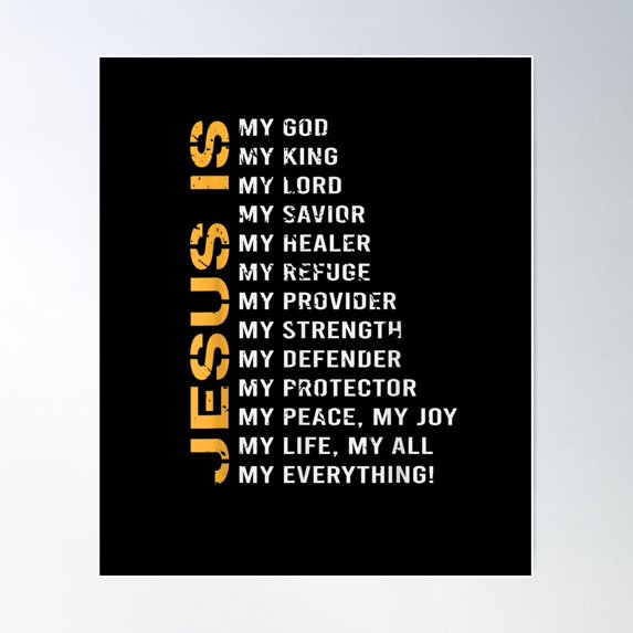 Christian Faith Religion Jesus Lover Gift Jesus Poster Wall Art, Modern Wall Decor For Living Room Bedroom, 24x36 UNFRAMED