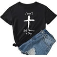 thumbnail image 1 of Christian Faith Shirts for Women Religious Oversized Graphic Tees Funny Cross T Shirts Casual Cotton Loose Fit, 1 of 4