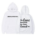 thumbnail image 1 of Christian Faith Sweatshirt Baby Faith Over Fear Hoodie Jesus Loves You Sweater Warm and Cozy Hooed Jacket Fall Winter Clothes New Years Gifts for Boys And Girls, 1 of 4
