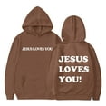 thumbnail image 1 of Christian Faith Sweatshirt Trust in The Lord Letter Print Hoodie Jesus Loves You Sweater Casual Jacket Tops Fall Spring Winter Clothes Christian Gift for Boys Girls, 1 of 4