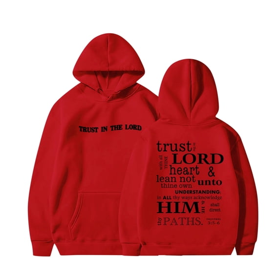 Christian Faith Sweatshirt Trust in The Lord Letter Print Hoodies Jesus Pullover Tops Casual Jacket Tops Fall Winter Comfortable Clothes New Years Gifts for Toddler Kids