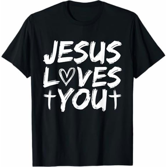 Christian Faith T-Shirt for Men Women Jesus Loves You Bible Shirt Christian Tops Apparel
