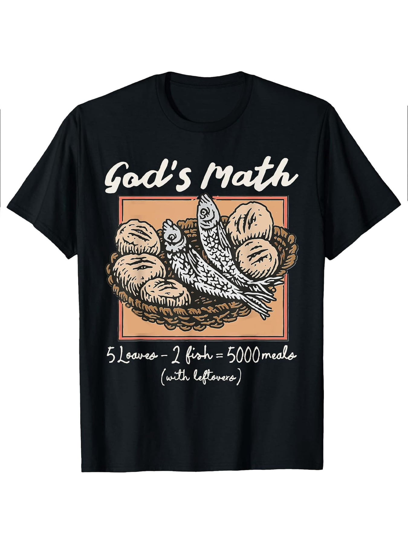 Design For Formulas Math Christian Faith TShirt - God'S Math Design with 5 Loaves 2 Fish Story ...