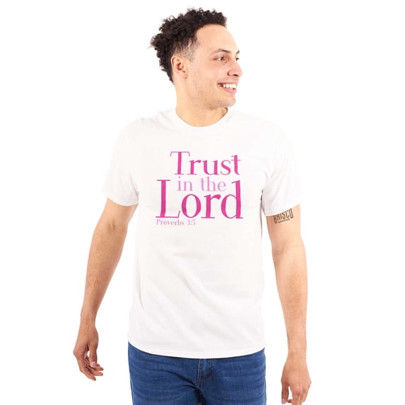 Christian Faith Trust in the Lord Plus Size Crewneck Graphic Tee Shirt Brisco Brands 4X