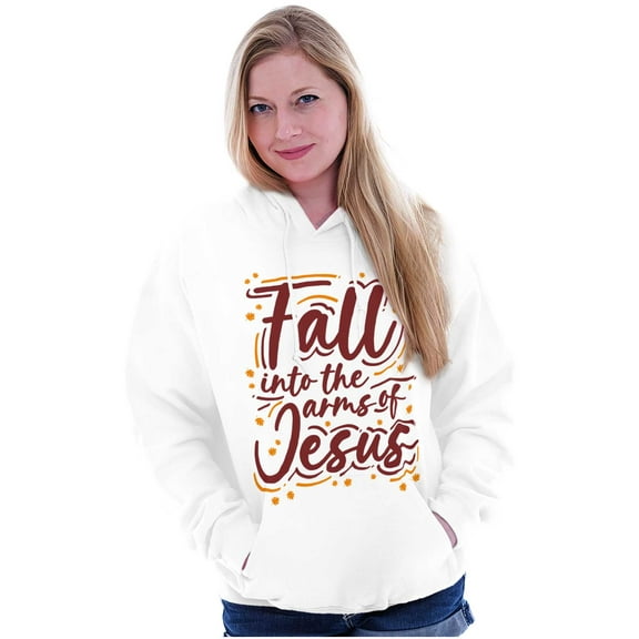 Christian Fall Into The Arms of Jesus Hoodie Sweatshirt Women Brisco Brands X