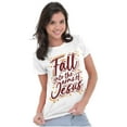 thumbnail image 1 of Christian Fall Into The Arms of Jesus Womens Slim Fit Graphic Tee Brisco Brands L, 1 of 5