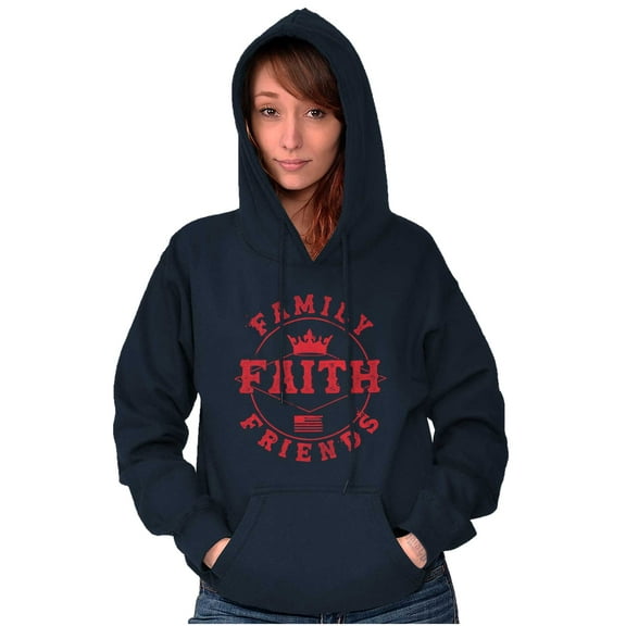 Christian Family Faith Friends Flag Hoodie Sweatshirt Women Men Brisco Brands S