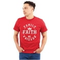 thumbnail image 1 of Christian Family Faith Friends Flag Plus Size Crewneck Graphic Tee Shirt Brisco Brands 2X, 1 of 5
