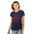 thumbnail image 1 of Christian Family Faith Friends Flag Womens Slim Fit Graphic Tee Brisco Brands L, 1 of 5