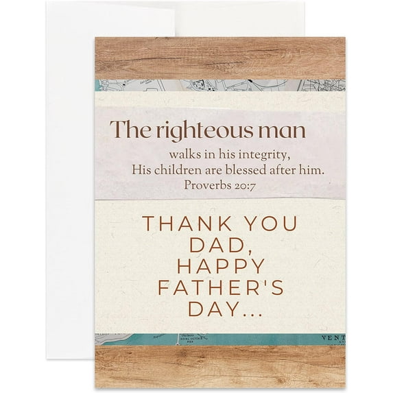 Christian Father's Day Card | Thank You Dad Happy Father's Day (Single)