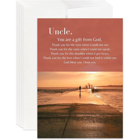Christian Father's Day Card | Thank You Uncle Card Appreciation Card (Pack of 12)