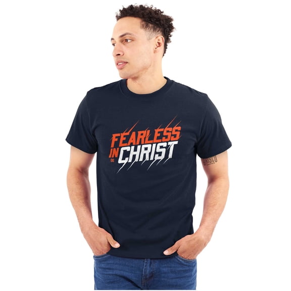 Christian Fearless in Christ Jesus Plus Size Crewneck Graphic Tee Shirt Brisco Brands 2X
