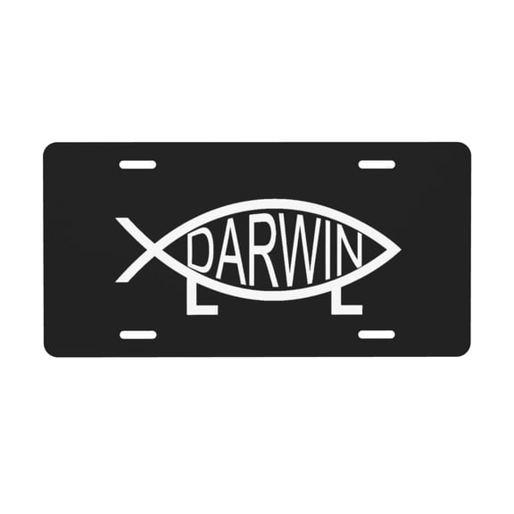 Christian Fish License Plate with 4 Holes,Novelty Aluminum Metal Car Plate Vanity Tag Decorative Car Front Accessories for Women Men,6"x12"