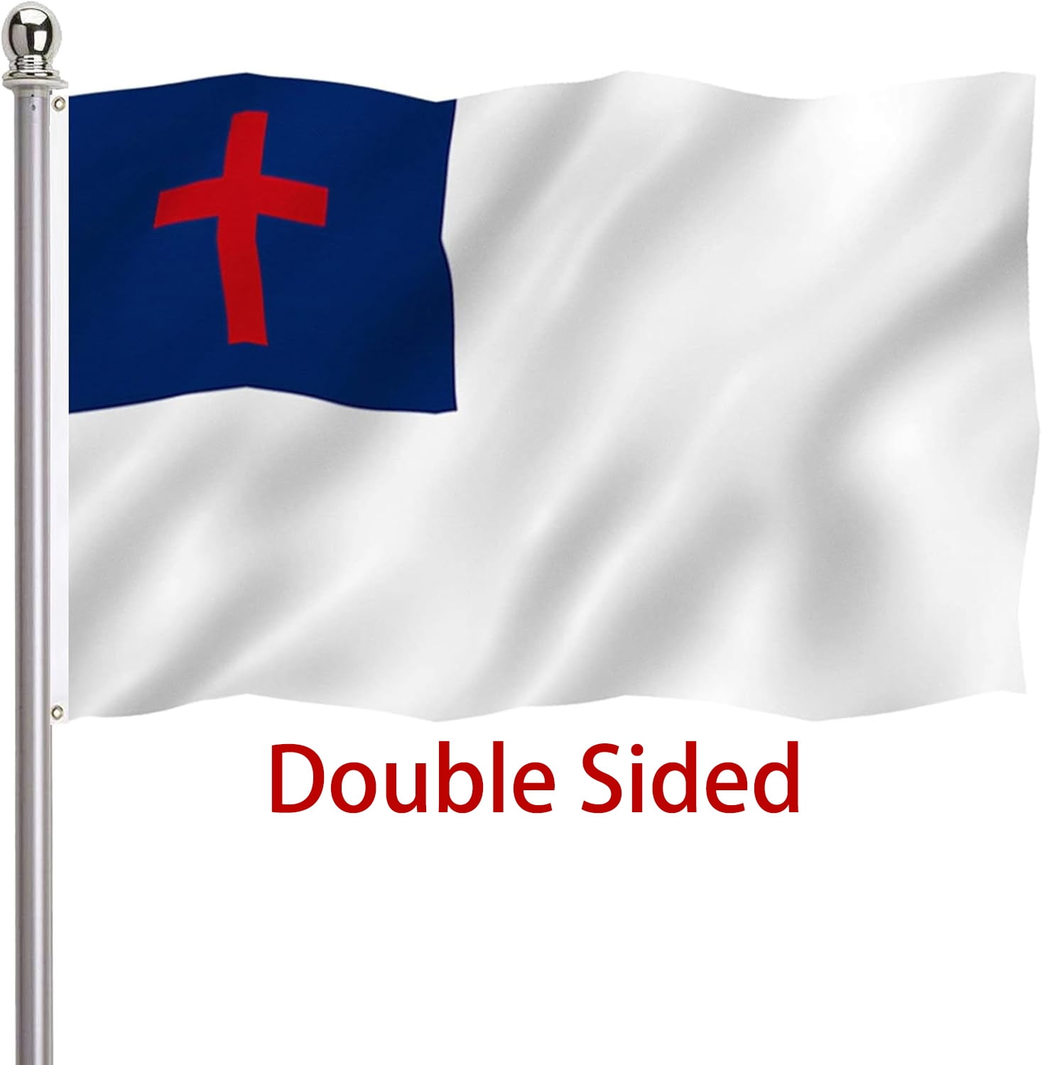 Christian-Flag 3x5 Outdoor Double Sided Christianity-Cross-Church Jesus Flag Polyester Material with 2 Metal Grommets
