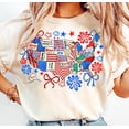 thumbnail image 1 of Christian Floral USA Map T-Shirt, Bible Verse Coquette Tee, Patriotic Faith Shirt, God Bless America Map Tee, 1 of 5