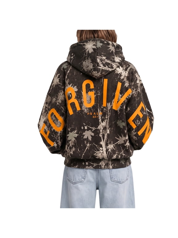 Christian Forgiven Hoodie for Women Men Graphic Camo Sweatshirt Y2K Faith Bible Pullover