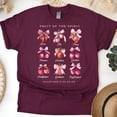 thumbnail image 1 of Christian Fruit of the Spirit T-Shirt with Galatians 5:22-23, Maroon, Size XL, 1 of 6