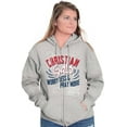thumbnail image 1 of Christian Gals Worry Less Pray Zip Hoodie Sweatshirt Women Brisco Brands S, 1 of 5