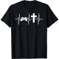 thumbnail image 1 of Christian Gamer Shirt Religious Jesus Gaming Heartbeat T-Shirt, 1 of 4