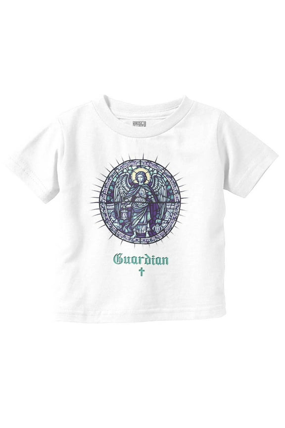 Christian Gaudian Angel Stained Glass Toddler Boy Girl T Shirt Infant Toddler Brisco Brands 18M