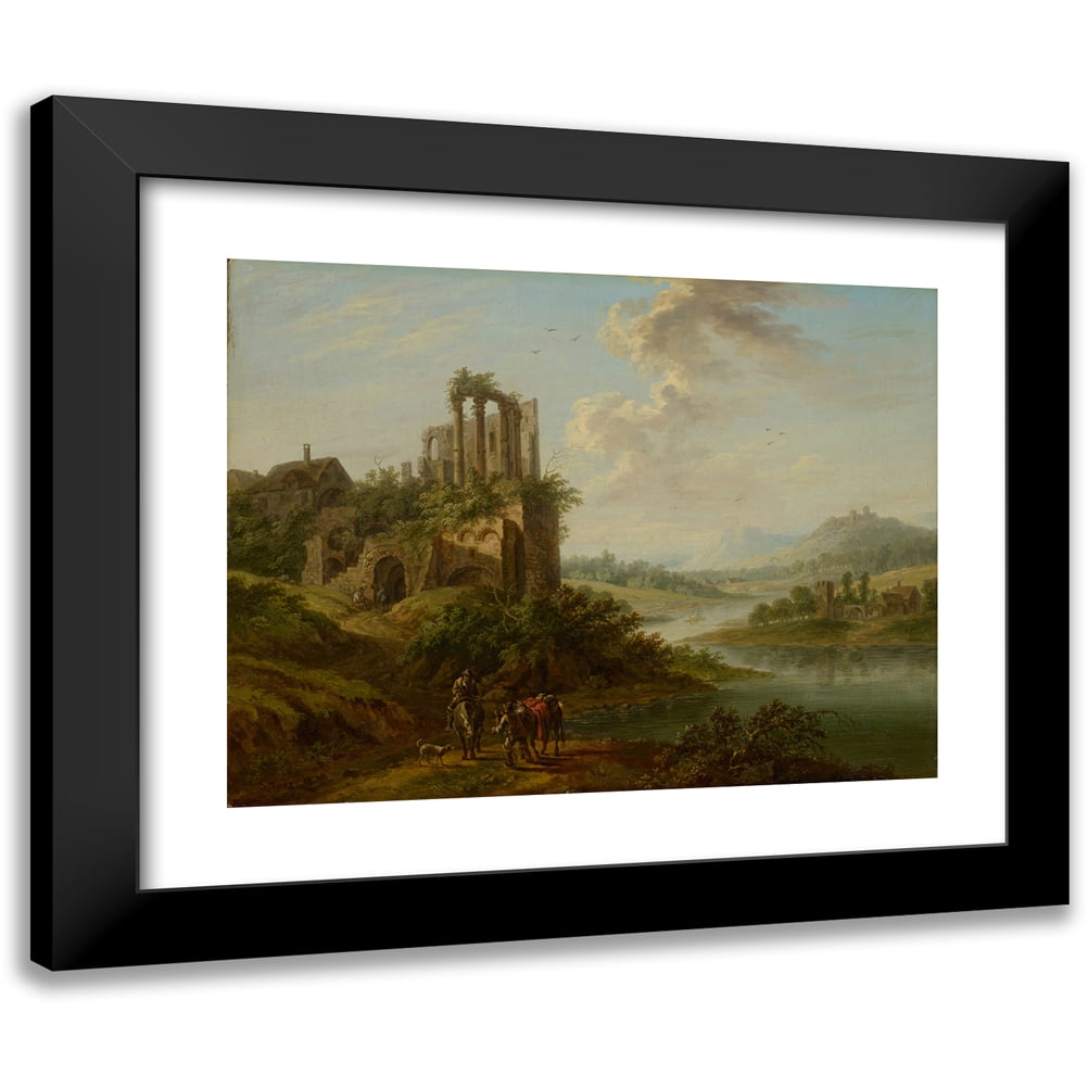 Christian Georg Schütz the elder 14x12 Black Modern Framed Museum Art ...