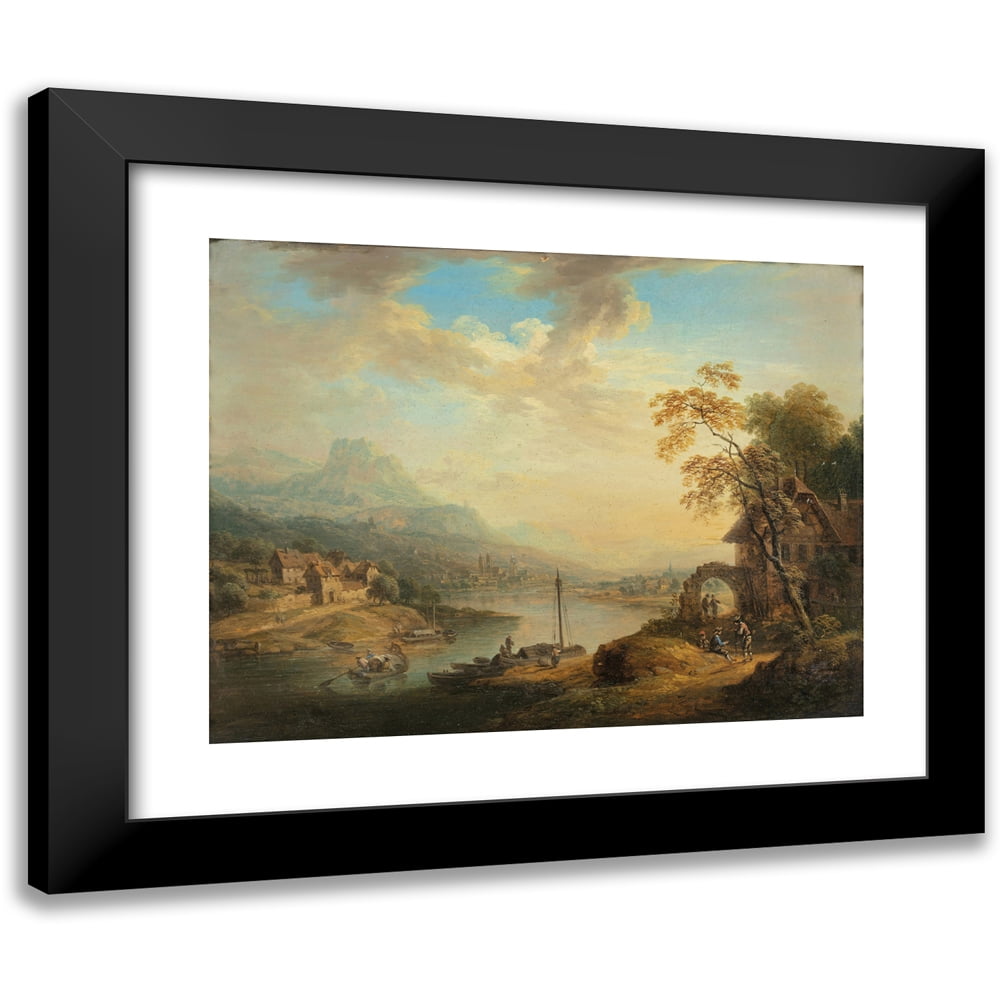 Christian Georg Schütz the elder 14x12 Black Modern Framed Museum Art ...