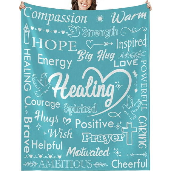 Christian Get Well Gifts for Women, Inspirational Religious Birthday Gifts Friendship Faith Based Gifts Throws Blanket 50"x60" with Bible Verse Saying