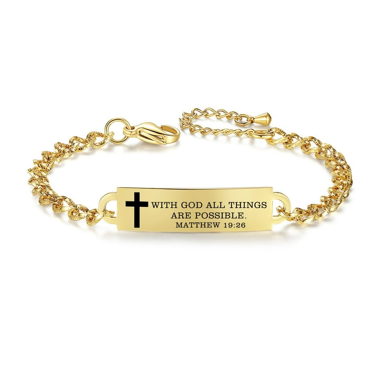 Cut Out Cross Charm - With God All Things are Possible, Matthew 19:26 Bible Quote Cut Out Cross Charm - With God All Things are Possible, Matthew 19:26 Bible Quote