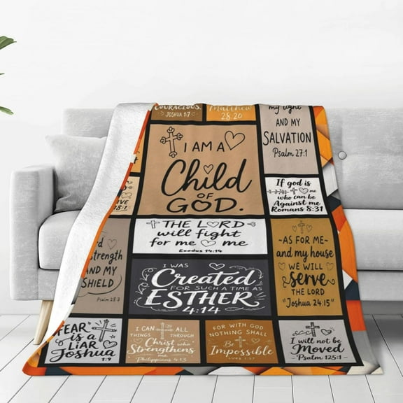 Christian Gift for Women, Bible Inspirational Throw Blanket for Couch, Soft Flannel Blanket, 60"x 80" Prayers Blankets for Bedroom Sofa Living Christmas Halloween Decoration