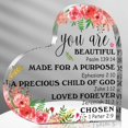 thumbnail image 1 of Christian Gift for Women 4 x 4 inches, Acrylic Plaque with Bible Verse & Butterfly (Flower), Birthday Christmas Spiritual Decor, 1 of 4