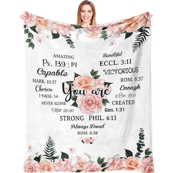 Christian Gifts Blanket 50"X60", Christian Gifts for Women, Religious Gifts for Women, Birthday Gifts for Christians, Best Christian Inspirational Gift, Faith Gifts for Women, Spiritual Gifts