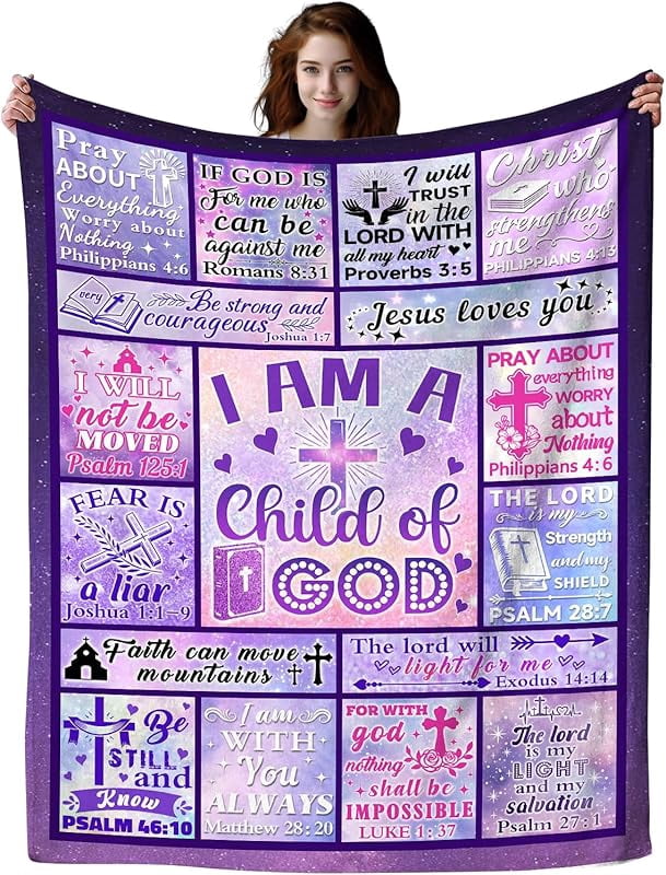 Christian Gifts Blanket I Am a Child of God Blankets Bible Verse Throw ...