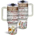 thumbnail image 1 of Christian Gifts, Faith Tumbler, Religious Gifts for Women, Man, Bible Verse Gift on Birthday for Mom, Spiritual Encouragement Gift, 40 Oz Tumbler with Handle, 1 of 6