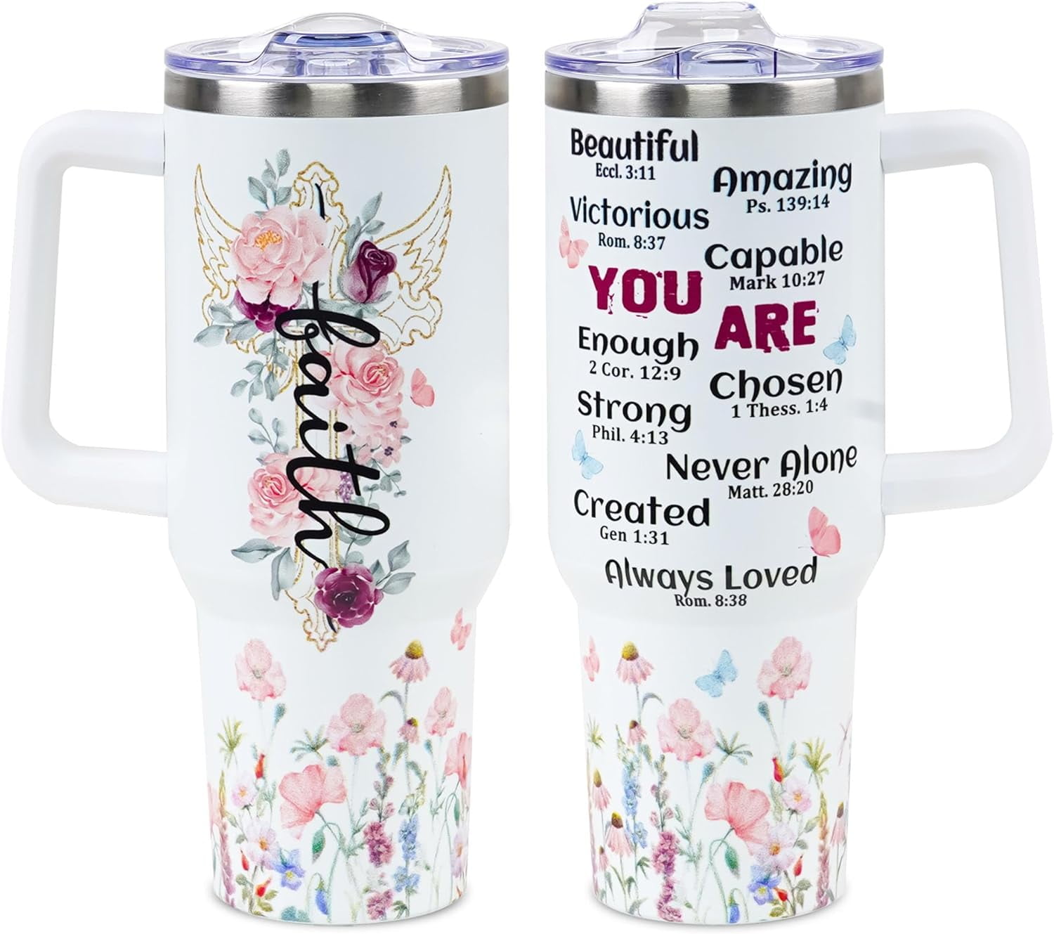Christian Gifts For Women Faith, Christian 40 OZ Tumbler Cup - Mother''s Day, Birthday, Christmas Gifts for Women - Inspirational, Catholic, Religious Gifts For Mom, Friend, Sister, Grandma
